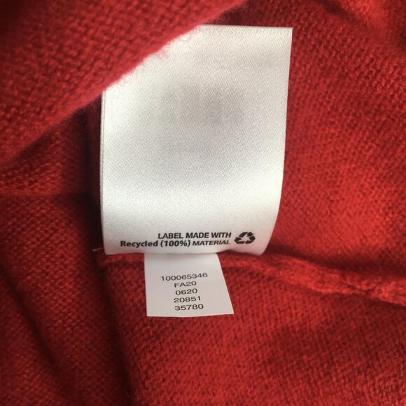 Cashmere  Sweater Womens Medium Red Turtleneck Gold Sequin Stars Celestial - Picture 8 of 16
